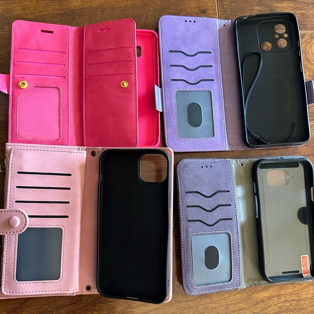 Assorted Phone Cases - Purple, Brown, Blue, Black